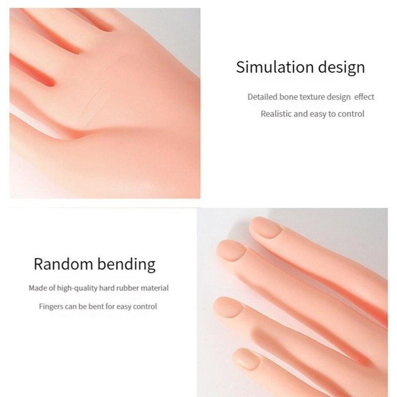 Flexible Bendable Nail Practice Hand for Acrylic Nails – Silicone Gel Skin-Tone Practice Hand with Removable Nails, Ideal for Beginners & Nail Art Enthusiasts - Image 3